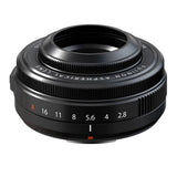 27mm F2.8 XF R WR lens top opening and ridged ring with aperture markings