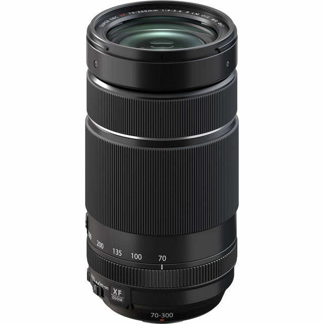 Black FujiFilm XF 70-300mm f/4-5.6 zoom lens, ridged barrel and front element