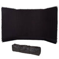 Fundal panoramic negru cu cadru și husă de transport, material textil