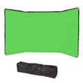 Fundal verde pentru ecranare chroma key, cu cadru, plus husă neagră pliată