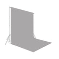 Slate grey photo backdrop roll, draped on a light stand and support frame