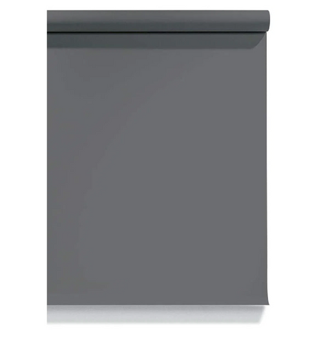 Neutral grey photo backdrop roll with smooth surface, 2.72 x 10m