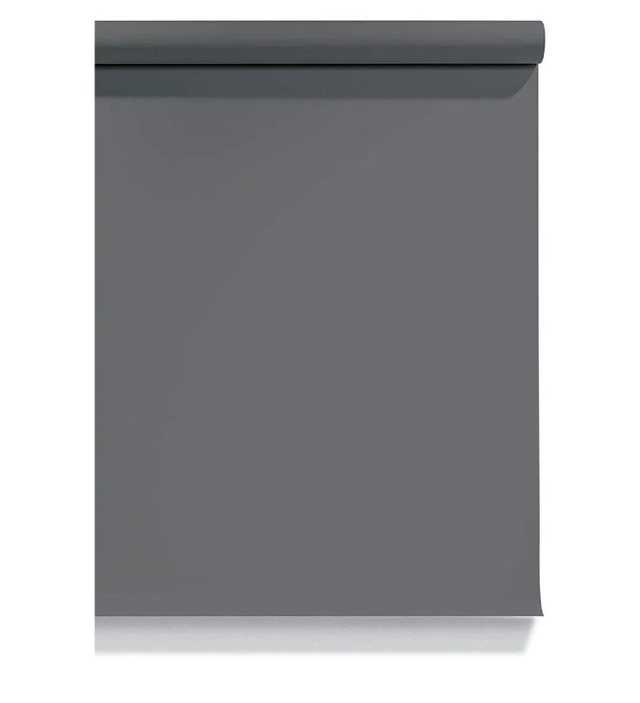 Neutral grey photo backdrop roll with smooth surface, 2.72 x 10m