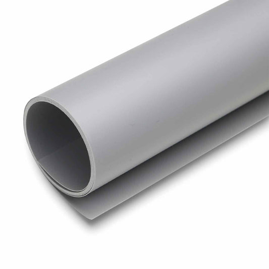 Fundal PVC gri, rolă rulată, margine cu interior negru