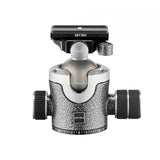 Gitzo camera ball head front view with central clamp and two side dials