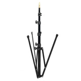 Photo light stand with reversible legs, up to 2.1m height, black