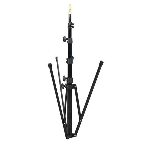 Photo light stand with reversible legs, up to 2.1m height, black