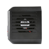 AD-AC power unit front vent grille with cooling slats and internal fan area