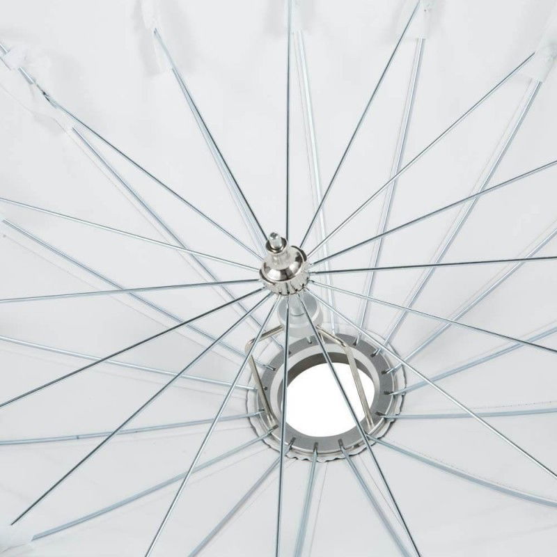 Parabolic softbox inner frame with silver spokes and mounting ring for diffuser