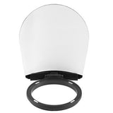 Difuzor bounce pentru flash: cupolă albă cu bază neagră și inel de prindere