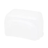 White/clear flash bounce diffuser block with smooth translucent finish, side angle view