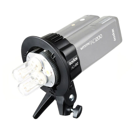 Dual head cap for AD200 flash, front reflector mount and side controls