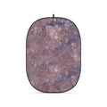 Pliable oval purple textured photo backdrop, fabric panel with hanging loop