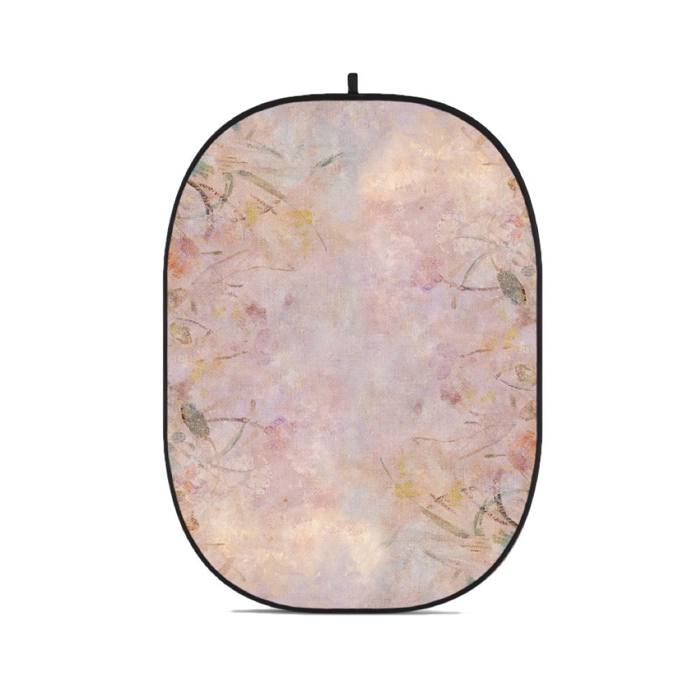 Fundal pliabil pentru fotografie, oval, margine neagră, model pastel texturat