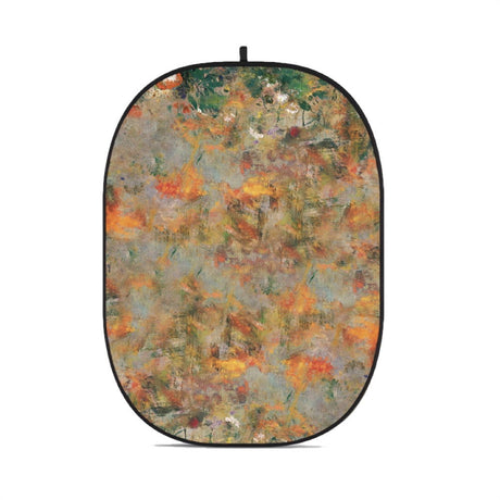 Foldable photo backdrop, multicolor abstract pattern with circular black edge