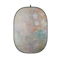 Flexible oval photo backdrop with black edging and pastel abstract texture