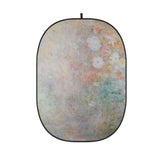 Flexible oval photo backdrop with black edging and pastel abstract texture