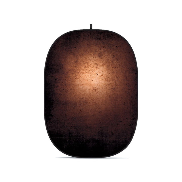 Flexible backdrop, oval dark brown with warm mottled pattern and top hanging hook