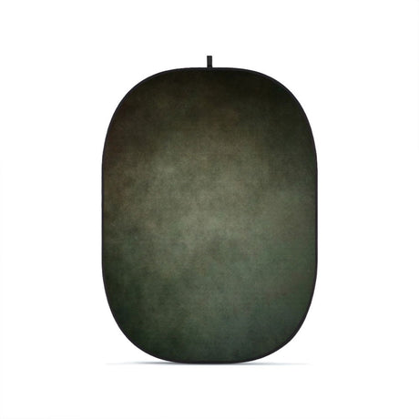 Fundal pliabil oval, verde închis, cu buclă de prindere în partea superioară