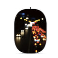 Round collapsible photography backdrop with black night city bokeh print