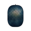 Blue flexible oval photo backdrop with fabric texture and top hanging loop