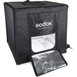 80x80cm softbox tent in black fabric, front window and hinged reflective panel