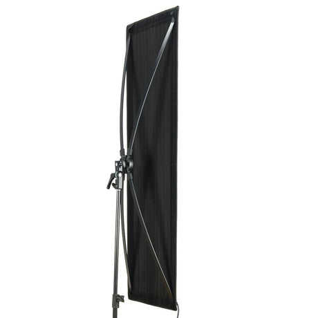 Flexible LED light panel on stand, black frame and diffused white face