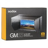 GM55 5.5-inch 4K HDMI touchscreen on-camera monitor retail box