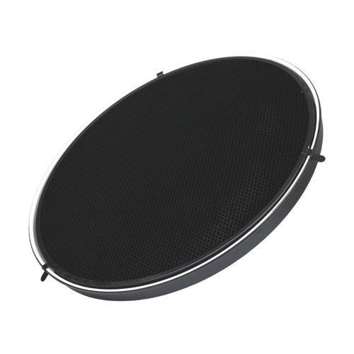 42cm grid beauty dish reflector with black honeycomb mesh and gray rim