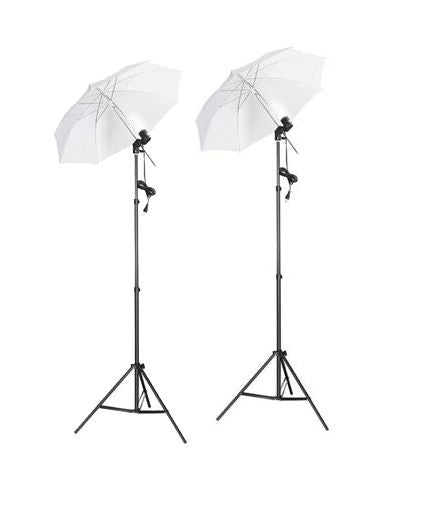Kit 2 lumini studio cu umbrele difuzie și stative trepied