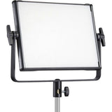 LDX50R RGB LED panel with square diffuser and front frame, on mounting stand