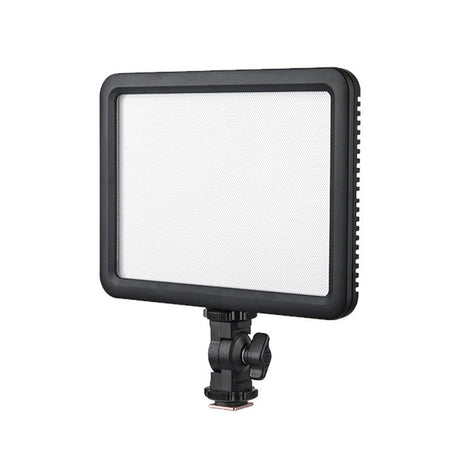 Godox LEDP120C LED panel light with front diffuser and hot-shoe style mount
