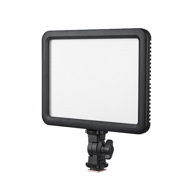 Godox LEDP120C LED panel light with front diffuser and hot-shoe style mount