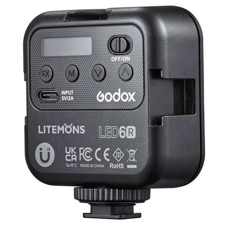 Rear control panel of LED6R with buttons, LCD window, and USB input