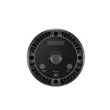 LED video light underside with mode dial and DC 14V markings, black heatsink