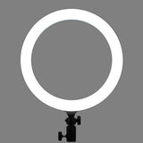 Lampa LED circulară cu inel alb, pe suport