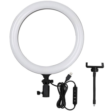Inel LED circular alb, cabluri USB și control +/-, COLOR