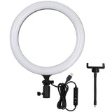Lampă LED circulară bicolor, inel alb cu stativ și cablu USB