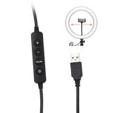 Inel LED circular alb cu telecomandă: +, -, COLOR și cablu USB