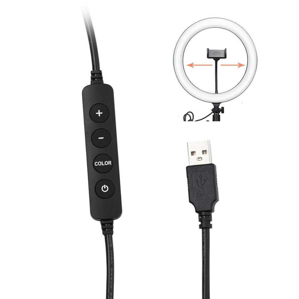 Comandă LED cu butoane +/-, COLOR și cablu pentru alimentare USB