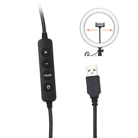 Comandă LED cu butoane +/-, COLOR și cablu pentru alimentare USB