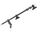 Telescopic reflector arm with clamp, black metal extension bar