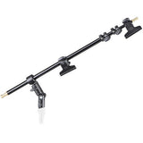 Telescopic reflector arm with clamp, black metal extension bar