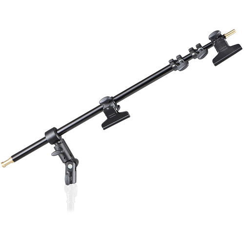 Telescopic reflector arm with clamp, black metal extension bar