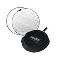 110cm round silver/white reflector panel with black carrying pouch and strap