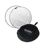 110cm round silver/white reflector panel with black carrying pouch and strap