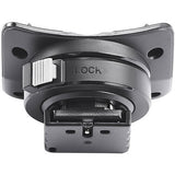 Hot shoe mount with lock lever and metal contacts