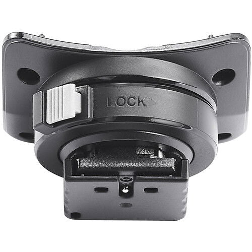 Hot shoe mount with lock lever and metal contacts