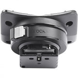 Flash mount base with LOCK lever and contact terminals