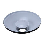 55cm reflector beauty dish with white interior and center mounting opening